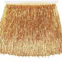 Beaded Fringe Trim, Ribbon Tassel Fringe Trims Glass Beads Trim Tassels for Clothing Accessories DIY Decoration (Gold, 8"×2 Yards)