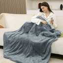 Heated Throw Blanket, Electric Blanket Throw with 5 Heating Levels & 4 Hours Auto Off, Super Soft Flannel Sherpa Fast Heating Blanket with ETL Certified for Bedding, 50"x60", Gray