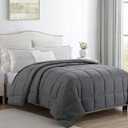 HOMBYS Oversized King Comforter 120x120, Lightweight Quilted Down Alternative Duvet Insert for All Season,Grey,8 Corner Tabs