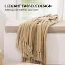 RECYCO Throw Blanket Soft Cozy Chenille Throw Blanket with Fringe Tassel for Couch Sofa Chair Bed Living Room Gift (Beige, 50" x 60")
