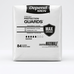 Depend Guards Incontinence Pads for Men, Maximum Absorbency, 84 Count