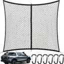 Cargo Net for Pickup Truck Bed, Highly Elastic Truck Bed Net, Suitable for Daily Light Loads of Trucks, 4'x4' Stretches to 7'x7', with 6 Metal Carabiners
