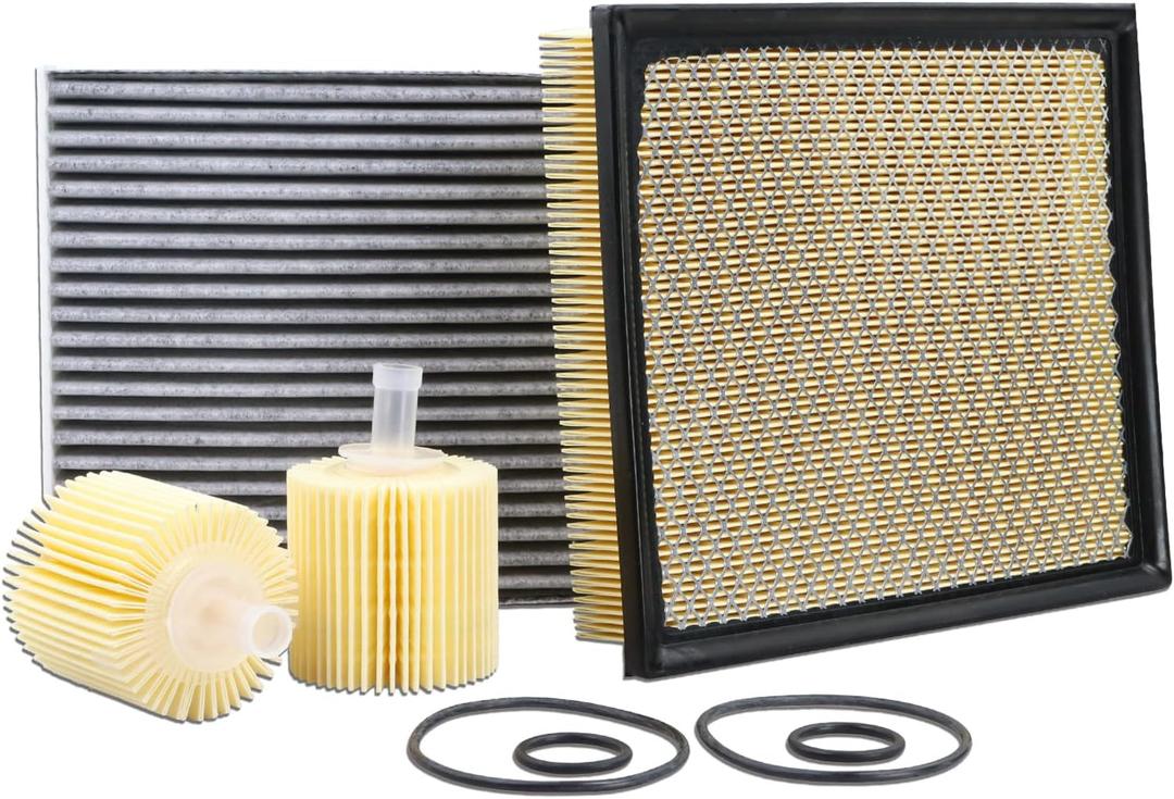 CA10755 Engine Air Filter & 04152-YZZA1 Oil Filter & CF10285 Cabin Air Filter Fit for 2012-2017 Toyota Camry Non-Hybrid, 2013-2018 Avalon, 2011-2020 Sienna, 2014-2019 Highlander, Lexus