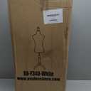 Female Linen Fabric Mannequin Torso Dress Form with Detachable Head, Two Wooden Hands and Height-Adjustable Metal Display Stand