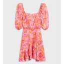 Caracilia Women 3/4 Sleeve Square Neck 2026 Summer Fall Wedding Guest Floral Smocked Casual Boho Midi Dresses Chrysanthemum Floral X-Large