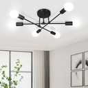 Modern Sputnik Chandelier, 6-Lights Ceiling Light Fixture Black