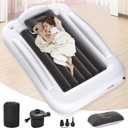Inflatable Toddler Travel Bed - Portable Toddler Kids Travel Bed with Safety Sides Complete Kids Air Mattress Set with High-Speed Pump, Ideal for Vacation Camping and Sleepover (60 Inches)