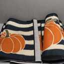 Set of 3 Thanksgiving Kitchen Rugs and Mats Fall Pumpkin Kitchen Rug Non Slip Washable Door Mats for Floor Home Bathroom Cabin Farmhouse Fall Thanksgiving Decor, 3 Sizes.