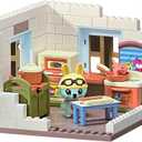 Koko's Cat Town DIY Miniature House Kit, Tiny White House Series Kitchen Building Kit, Purrfect Dollhouse with 256PCS, Cat Toys Gift for Girls Boys Teens Kids Ages 3+