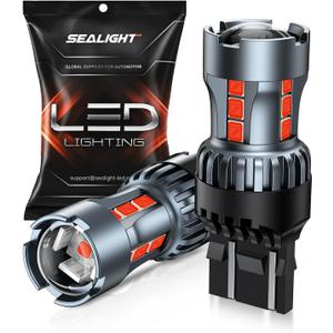 SEALIGHT 7443 7440 LED Bulb Red Brake Lights, T20 7441 7444 992 W21W LED Light Bulb with Projector for Tail Stop Parking Blinker Lights, Pack of 2