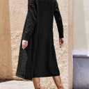 Saodimallsu Womens Open Front Long Cardigan Oversized Long Sleeve Loose Cable Knit Chunky Fall Sweater Coat with Pockets (Black)