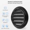 Calimaero WSGB Soffit Vents 4 inch Black Round Grille Vent Cover - Soffit Air Vent with Built-in Insect Screen Mesh Fits Only with Metal Ducts