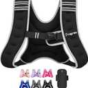 Fragraim Weighted Vest for Women Men - 8lb Weight Vest with Reflective Stripe, Detachable Phone Pouch, Ideal for Walking, Strength Training, Running, Workout, Cardio and Weight Loss - Black