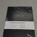 College Ruled Notebook, A4 Hardcover Leather Notebook for Work, Lined Notebook Journal for Women, Men, 192 Thick Paper, Lay Flat, Large Notebook with 2 Pockets, Professional Business Notebook, Black