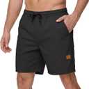 BUXKR Men's Lightweight Athletic Shorts Loose Fit Workout Shorts with Pockets for Gym Training and Sports, Quick-Dry Summer (Black, M)