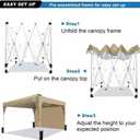 MAOO 10x10 Pop Up Canopy Tent with Sidewall, Easy Setup Instant Outdoor Canopy, 210D Silver Coated Waterproof UPF 50+ Sun Shade Shelter, Heavy Duty Steel Frame, Roller Bag, Khaki (118"L x 118"W x 98.4"H)