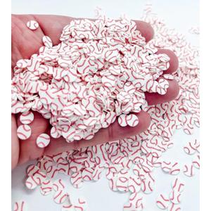 10 gram Baseball Clay 5mm Slices, Plain Baseball Base Ball Sports Mom Love Polymer Clay, Baseball Slime, Nail Art Faux Craft, Baseball Sprinkle