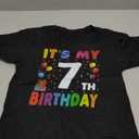 Youth 7th Birthday Gifts Boy Girl 7 Years Old It's My 7th Birthday T-Shirt
 (Small, Black)