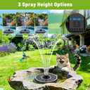 Solar Fountain with 3 Spray Height, Works in Shade, 3.5W Glass Solar Bird Bath Fountains with 2000mAh Battery and 4 Rotating Rods, 7 Nozzles, Outdoor Water Fountain Pump for Garden, Pool, Pond
