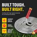 Stainless Steel Water Hose | Heavy Duty Metal Garden Hose with Nozzle | Kink Free, Anti Rust | Flexible and Lightweight Water Pipe for Gardening HydroPro