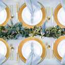 Gold Charger Plates 10PCS,13inch Round Beaded Plastic Charger Plates,Plate Chargers Bulk for wedding,Dinner,Party,Decoration(Gold 10), 1313