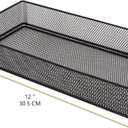 2 x Annova Mesh Stackable Drawer Cabinet and Shelf Organizer Bins Storage Basket School Office Supply Holder Tray- Set of 2 (Black, 6x12x2 Inch)