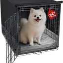 Explore Land Breathable Dog Crate Cover - 4 Sides Mesh Ventilation, Basic Pet Kennel Cover, All Sides Open, Universal Fit for 1 2 3 Doors 24 inches Wire Dog Crate (Black, size 14x18)