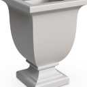 Mayne Augusta 26in Self-Watering Tall Square Urn Planter, White | Self-watering, All season, Fade resistant, Reversible planting shelf
