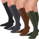 Tarpop 4 Pairs Men Zipper Compression Socks Colorful 20-30mmhg Compression Stockings with Zipper for Men Women Swelling Edema (Large-X-Large)