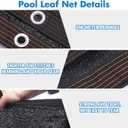Pool Leaf Net Cover 28 ft Round, Fine Mesh Leaf Net for Above Ground Pool, Winter Pool Cover 28 ft Round Above Ground, with Winch & Cable, Cover Size: 31-Feet Dia (Includes 3-feet Overlap)