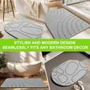 Stone Bath Mat for Bathroom Quick Drying Shower Mats Super Absorbent Diatomaceous Earth Stone Mats, Easy to Clean & Odorless, 23.6 15.5 Inch Grey