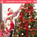 8Pcs Large Long Velvet Bows for Christmas Tree - Big 15.723.6 Inch Vintage Ribbon Bows, Xmas Tree Ornaments for Garland, Wreath, Fireplace, Door & Gift Wrapping, Holiday Home Decor Bows (Red)