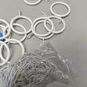 30 Pieces Metal Drapery Curtain Rings Curtain Hanging Rings and 30 Pieces Metal Curtain Drapery Pin Hooks for Window Curtain, Door Curtain and Shower Curtain, 30 mm Internal Diameter (White)