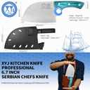 XYJ Authentic Since 1986,Heavy Duty Large Meat Cleaver,Serbian Chef Butcher Knife with Case,Chefs Vegetable Kitchen Knife,Full Tang for Outdoor Camping,Wood Handle with Sheath (Blueish Green Wood)