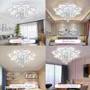 Crystal Flower Ceiling Light,LED Flush Mount Chandelier,16 Petal,31.5in
RGB Backlight,APP & Remote Control,3CCT Dimmable,Timer Function,Luxury Crystal Petal Ceiling Lamp for Living Room Bedroom