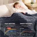 JKMAX Heated Electric Blanket Queen Size-84"x90" Heating Blanket with 10 Heating Levels & 5 Time Settings Over-Heat Protection,Winter Warmer for Adults with ETL CertificationGrey