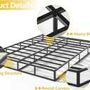 Qingzhou Box Spring for Queen Bed, 7 Inch High Metal Queen Box Spring Only, Heavy Duty Mattress Foundation with Fabric Cover, Easy Assembly, Quiet Noise Free, Non Slip, Black
