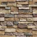 Abyssaly Stone Wallpaper Brick Wallpaper Peel and Stick Stone Backsplash Self-Adhesive Removable Vinyl Wall Paper Grey Faux Brick Shelf Liner 17.71" X 590" Home Decorations Contact Paper (Brown)