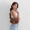 Prettyzys Crescent Shoulder Bag for Women, Vintage Retro Vegan Leather Clutch Tote Handbags Crossbody Bags Handbag for Women
