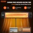 VEVOR Infrared Heater, 1500W Remote Control Electric Space Heater, LED Screen Patio Heater w/ 3 Speeds & Timer, Outdoor/Outdoor for Porch,Dining Room,Studio, with Stand & Mount to Ceiling/Wall,24 in L