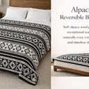 Alpaca Wool Blanket Queen 94x78 in | Ultra Soft, Non-Itchy & Breathable | Premium Alpaca Blanket | Warm, Hypoallergenic Natural Fiber | Handmade Luxury Throw for Bed or Sofa (Black)