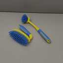 Scrub Brush Set for Bathroom Kitchen Bathtub Toilet Deep Cleaning Brush Tools All Purpose Cleaner Sponge Scrubbing Brushes with Ergonomic Handle, 4-Piece