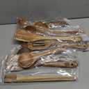 10 Pack Wooden Utensils for Cooking, Wood Utensil Set for Kitchen, Teak Wooden Spoon for Cooking, Non-Stick Spatula Ladle
