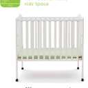 Delta Children Folding Portable Mini Baby Crib with 1.5-inch Mattress - Greenguard Gold Certified, White