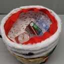 Youyole 4 Pieces Christmas Basket for Gifts Woven Bamboo Xmas Round Gingerbread Basket Small Santa Claus for Christmas Party Supplies Gift Snack Storage (Cute)