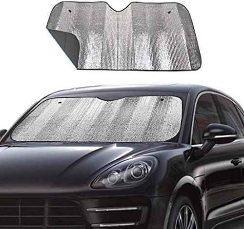 Big Ant Windshield Sun Shade UV Rays Sun Visor Shade,Auto Front Windshield Sunshade Car Folded Sun Shield Shade,Keeps Vehicle Cool - Black (55" x 27.5")