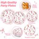 200Pcs Coquette Bow Cowgirl Boots Party Supplies Western Cowgirl Plates and Napkins Disposable Pink Bowknot Rodeo Tableware Bachelorette for Girls Set Decorations Supplies Baby Shower Serve 50