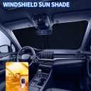 Bronco Customized Windshield Sun Shade for 2021-2025 2026 Bronco 2/4Door (Not for Bronco Sport) Front Window Sunshade Visor Protector Foldable Blocks UV Rays Keep Car Cooler Accessories