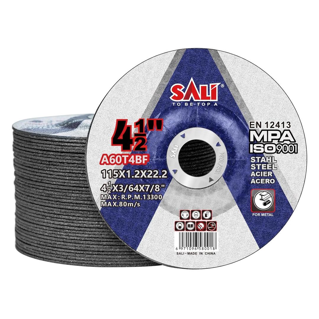 SALI 40 Pack Cut Off Wheels 4.5 Inch General Purpose Metal Depressed Center Cutting Wheel for 4.5" Grinders- Cutting Disc Aggressive Cutting 4.5" x 3/64" x 7/8" Operating Up to RPM 13300 and 80 M/S