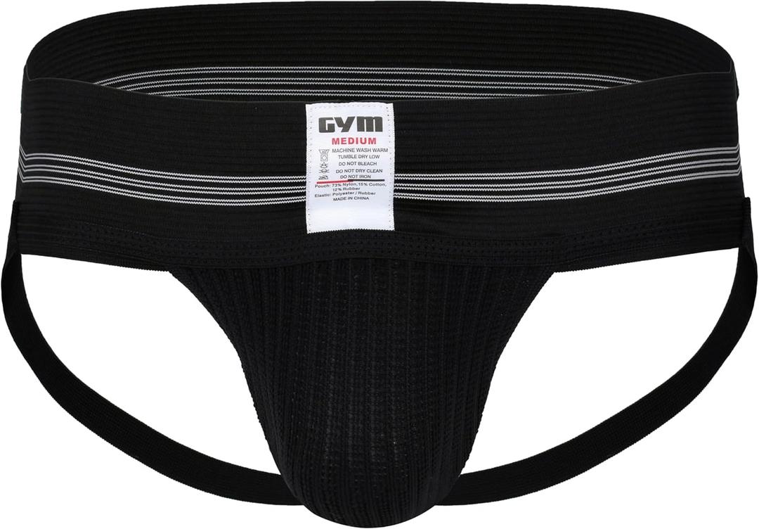 GYM mens 3" Wide Band Classic Athletic Supporter (XX-Large, Black)